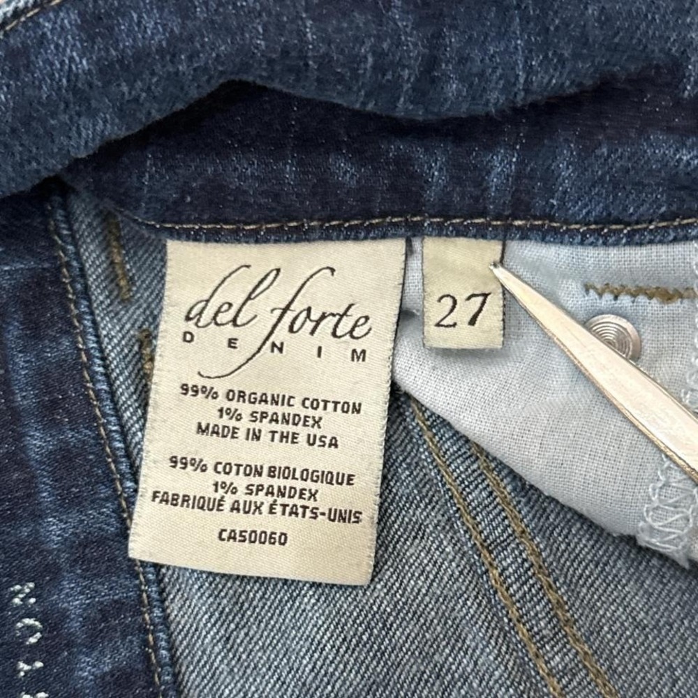 Del Forte Denim Jeans Womens 27 Straight Leg Organic Cotton Stretch Made in USA - Picture 4 of 9